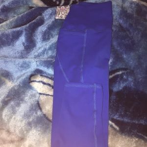 blue fitness leggings